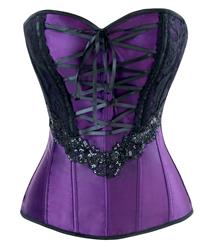 Fashion Purple Satin Sequined Shapewear Corset N11842