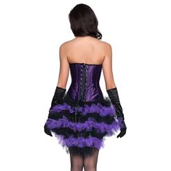 Elegant Satin Corset and Mesh Lace Dancing Pettiskirt Set N11843