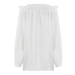 Sexy Peasant Ruffle Long Sleeve Off Shoulder Blouse N11858