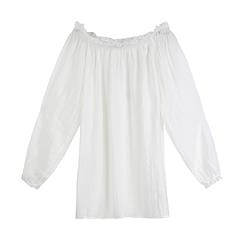 Sexy Peasant Ruffle Long Sleeve Off Shoulder Blouse N11858