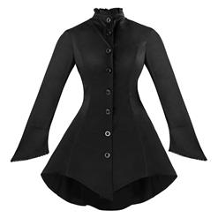 Women's Trench Coat, Women's Wind Coat, Winter Coats for Women, Trench Coats for Women, Long Jacket for Women, Sexy Black Jacket, #N11870