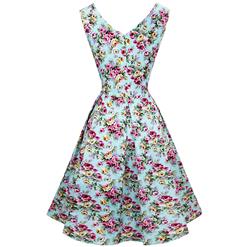 1950's Vintage Floral Print Casual Dress N11916