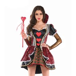 Deluxe Queen of Heart Costume, Heartless Queen Royal Body Shaper Costume, Queen Costume, #N11975