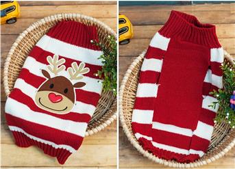 Pet Cartoon Christmas Elk Dog Sweater N12271