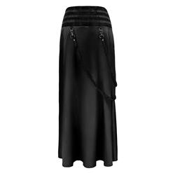 Steampunk Gothic Vintage Black Satin Skirt N12365