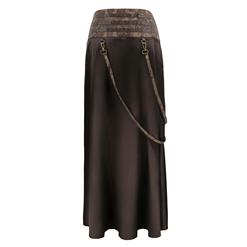 Steampunk Gothic Vintage Brown Satin Skirt N12366