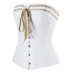 Charming White Steel Boned Overbust Corset N12425