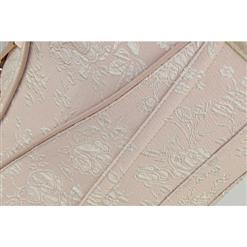 Vintage Pink Lace Up Steel Boned Vest Corset N12426
