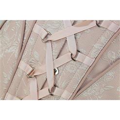 Vintage Pink Lace Up Steel Boned Vest Corset N12426