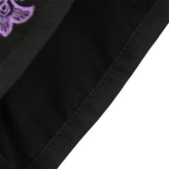Vintage Black Steel Boned Cotton Embroidery Waist Cincher Underbust Corset N12595