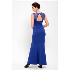 Royal Blue Lace Bodycon Evening Party Maxi Dress N12642