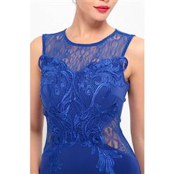 Royal Blue Lace Bodycon Evening Party Maxi Dress N12642