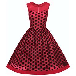 1960 S Vintage Red Pleated Cocktail Bridesmaid Swing Dress