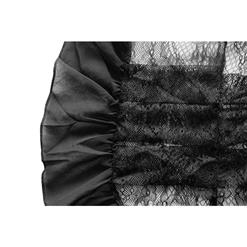 Victorian Steampunk Gothic Black Elastic Skirt N12871