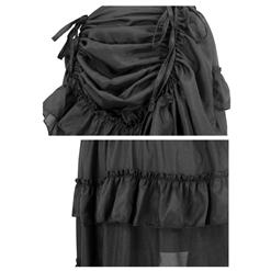 Victorian Steampunk Gothic Short Front Ruffle Skirt N12983