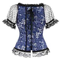 Organza Sleevees Brocade Corset Top&Skirt Set N13037