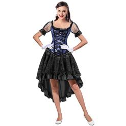 Organza Sleevees Brocade Corset Top&Skirt Set N13037