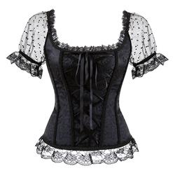 Brocade Lace Up Sleeveed Corset Top&Skirt Set N13038