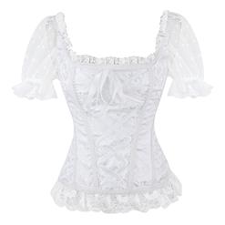 Bridal Jacquard Short Sleeves Corset Top&Skirt Set N13039