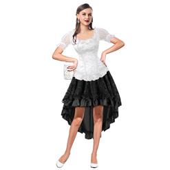 Bridal Jacquard Short Sleeves Corset Top&Skirt Set N13039