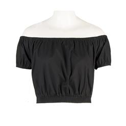 Sexy Black Short Sleeve Off Shoulder Crop Top and  High Waisted Skirt Set N13040