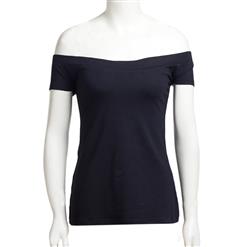 Vintage 1950's T-shirt, Women's Top, Womens T-shirt, Pin-up Shirt for women, Cheap Shirt, Fashion T-shirt, Sexy Off Shoulder T-shirt, #N13052