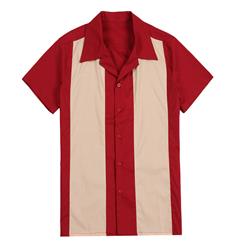 Red Male Fifties Bowling Shirt N13087