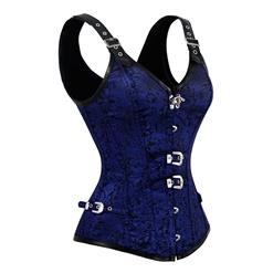 Steampunk Spiral Steel Boned Gothic Jacquard Vintage Bustier Corset Vest N13091