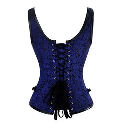 Steampunk Spiral Steel Boned Gothic Jacquard Vintage Bustier Corset Vest N13091