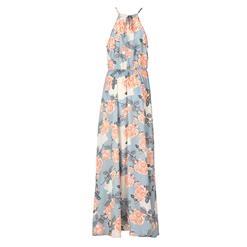 Summer Sexy Off-shoulder Halter Split Floral Print Maxi Dress N13099