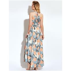 Summer Sexy Halter Split Floral Print Maxi Dress N13099