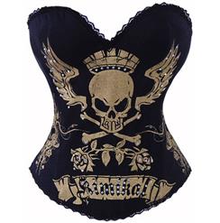 Lord Skull Printed Corset, Printed Corset, Halloween Corset, #N1363