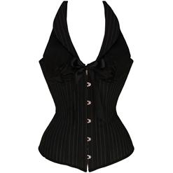 Pinstripe Halter Corset N1395