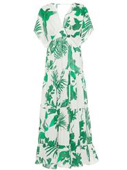 Sexy Short Sleeves Floral Print Pleated Summer Beach Maxi Dress N14001