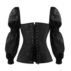 Vintage Renaissance Jacquard Brocade 12 Steel Boned Overbust Corset Top N14047