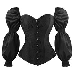 Vintage Renaissance Jacquard Brocade 12 Steel Boned Overbust Corset Top N14047