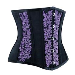 Vintage Steel Bone Brocade Embroidery Underbust Corset N14105