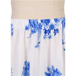 Woman's Summer Beach Flower Print High Waist Maxi Skirt  N14108