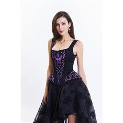 Victoria Gothic Steel Bone Brocade Embroidery Shoulder Strap Tank Overbust Corset N14110