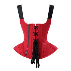 Victoria Gothic Steel Bone Brocade Embroidery Shoulder Strap Tank Overbust Corset N14111