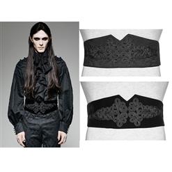 Steampunk Gothic Black Floral Crochet High Waisted Corset Belt N14154