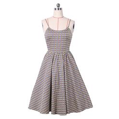 1950's Sexy Strap Floral Print Casual Swing Dress N14161