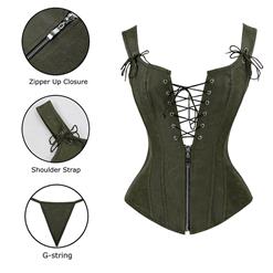 Steampunk Faux Leather Lace Up Vest Corset N14219