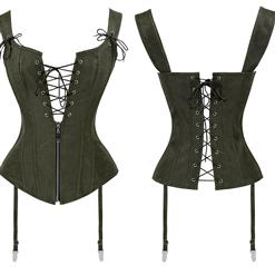 Steampunk Faux Leather Lace Up Vest Corset N14219