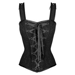 Lace Up Vest Corset, Sexy Corset Vest for Women, Black Corset for Women, Women's Steel Boned  Corset, #N14283