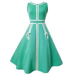 Vintage Dresses for Women, Party Dress, Midi Dresses, Swing Dresses, Round Neck Dress, #N14397