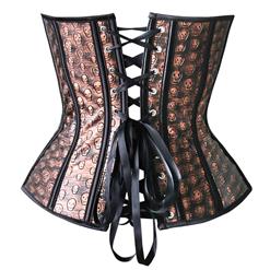 Stamped Leather Skulls Corset N1439