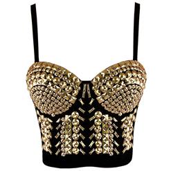 Bustiers, Clubwear Tops, Bustier Bra, Plus Size Lingerie, Sliver Rivets Bustier,  #N14410