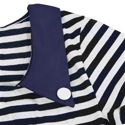 Women's Fashion Vintage Short Sleeve Splicing Swing Dress N14444