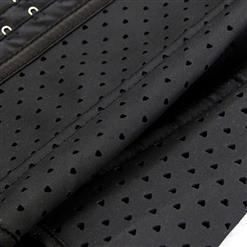 Hot Sale Black Steel Boned Hollow Latex Thick Shoulder Straps Underbust Corset Vest N14569